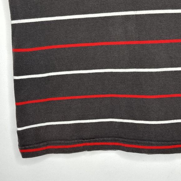VTG 80’s OP Ocean Pacific Short Sleeve Stripes Polo Shirt Men’s Medium Gray Red - Picture 4 of 7